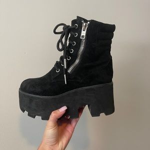 Black platform boots